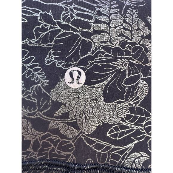 Lululemon Wunder Train Tight 25” Foil Size 8 Logo Flourish Black Iridescent Foil - Picture 4 of 15